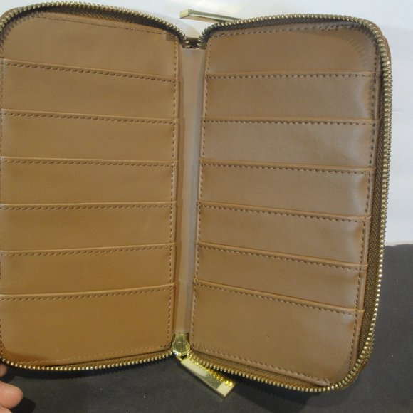 Joy Mangano Brown/Tan Wallet with 2 Zippered areas - Picture 10 of 13